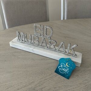 Silver Eid Mubarak Decorative Sign
